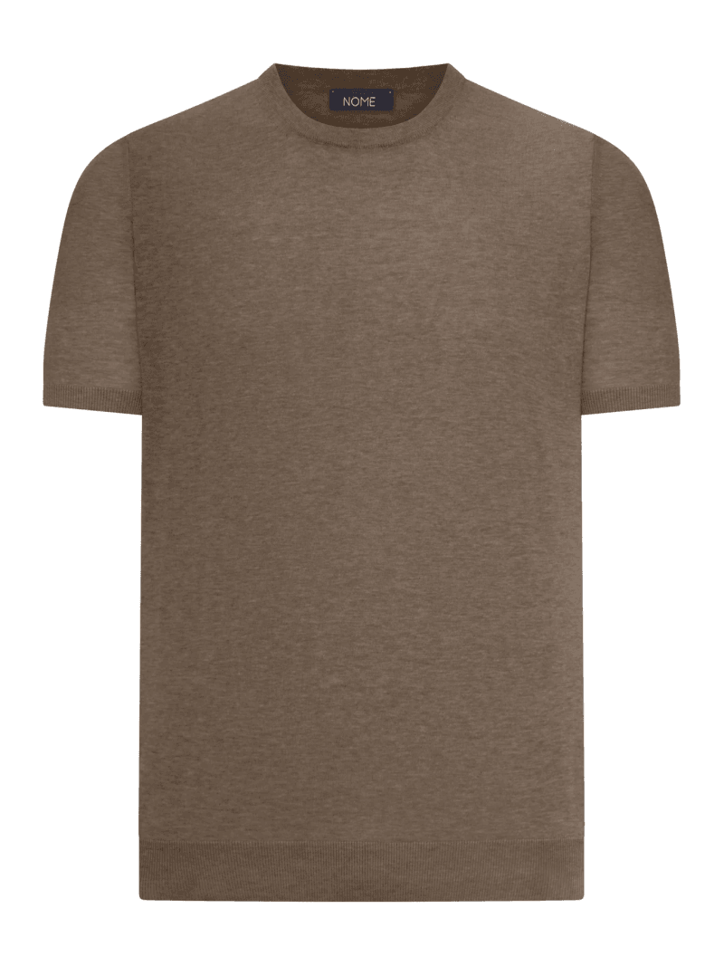 CREW NECK COTTON KNITTED T-SHIRT - Nome G - Man