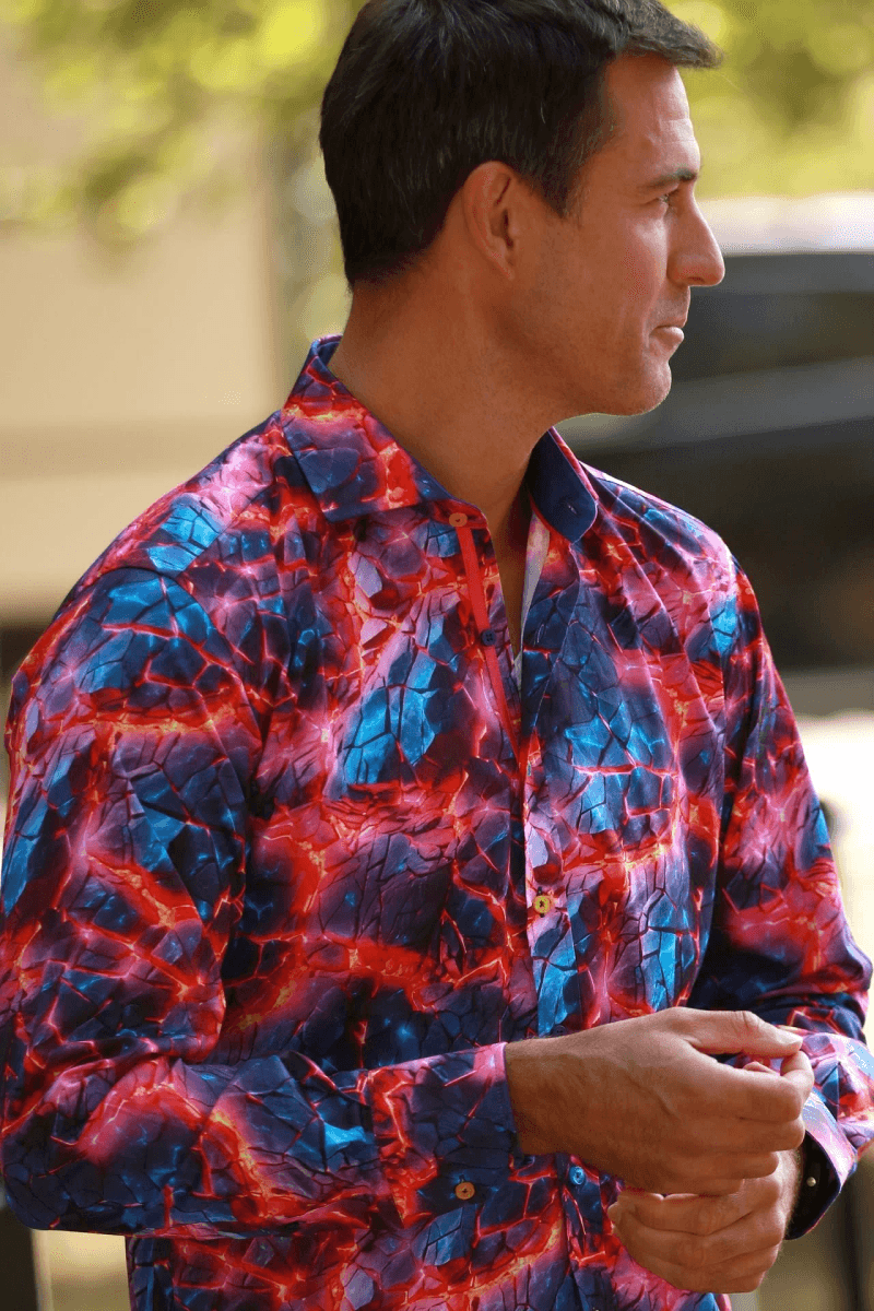 NEON ROCK PRINT SHIRT