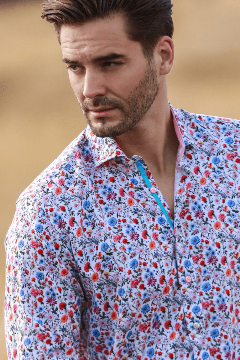 FLOWER GARDEN SATIN COTTON PRINT SHIRT