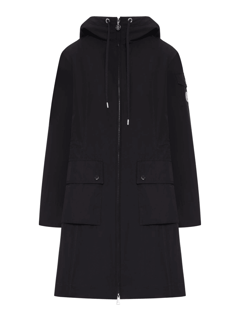 LONG PARKA WITH HOOD IN TECHNICAL FABRIC - Moncler - Woman