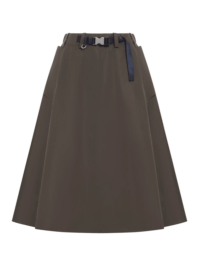 WIDE SKIRT IN TECHNICAL CANVAS - Prada - Woman