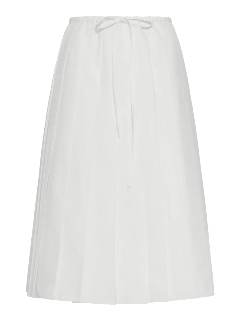 PLEATED MIDI SKIRT IN COTTON POPLIN - Prada - Woman