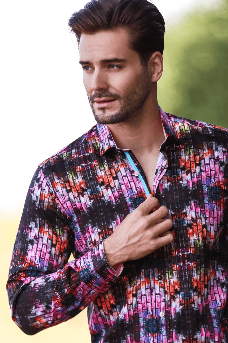 ABSTRACT PAINTED WALL PRINT SHIRT
