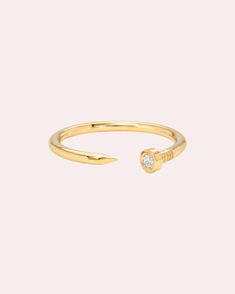 Zoe Lev Women's Diamond & 14k Gold Nail Open Ring