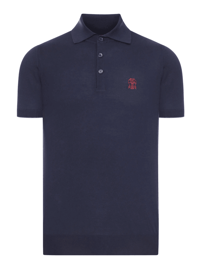 SHORT-SLEEVED COTTON POLO SHIRT - Brunello Cucinelli - Man