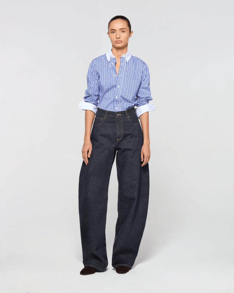 Denim Barrel Leg Jeans - Indigo