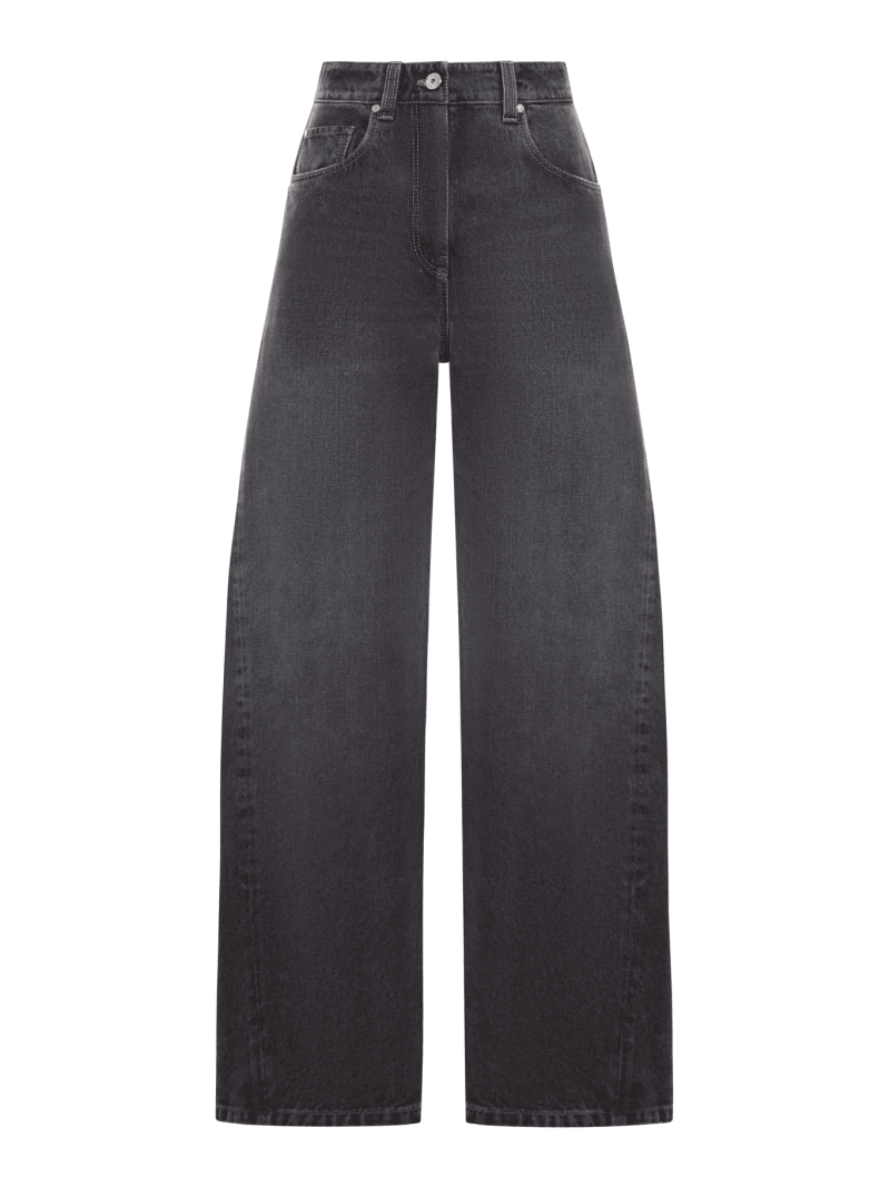 WIDE LEG DENIM JEANS - Brunello Cucinelli - Woman