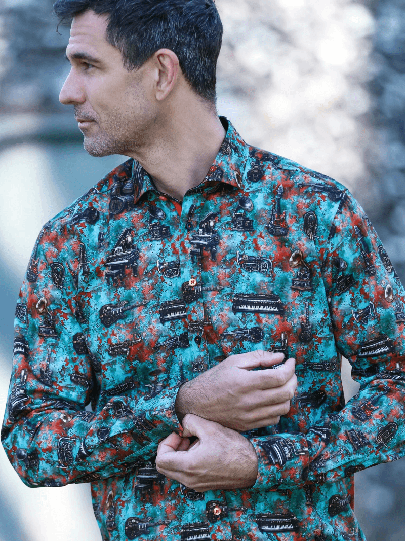 STEAMPUNK INSTRUMENT PRINT SHIRT