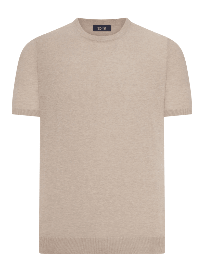 CREW NECK T-SHIRT IN MELANGE-EFFECT COTTON KNITTED - Nome G - Man