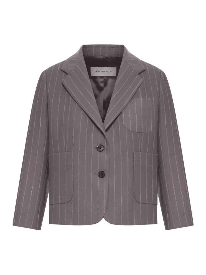 SINGLE-BREASTED PINSTRIPE CROPPED JACKET - Dries Van Noten - Woman