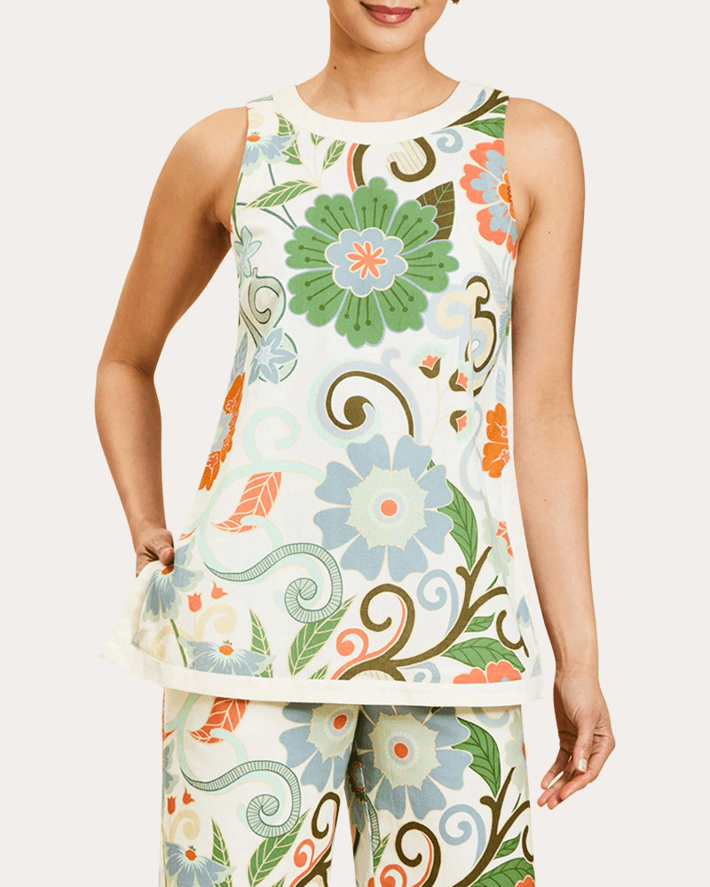 Mestiza Women's Corey Floral Cotton Sleeveless Tunic Top