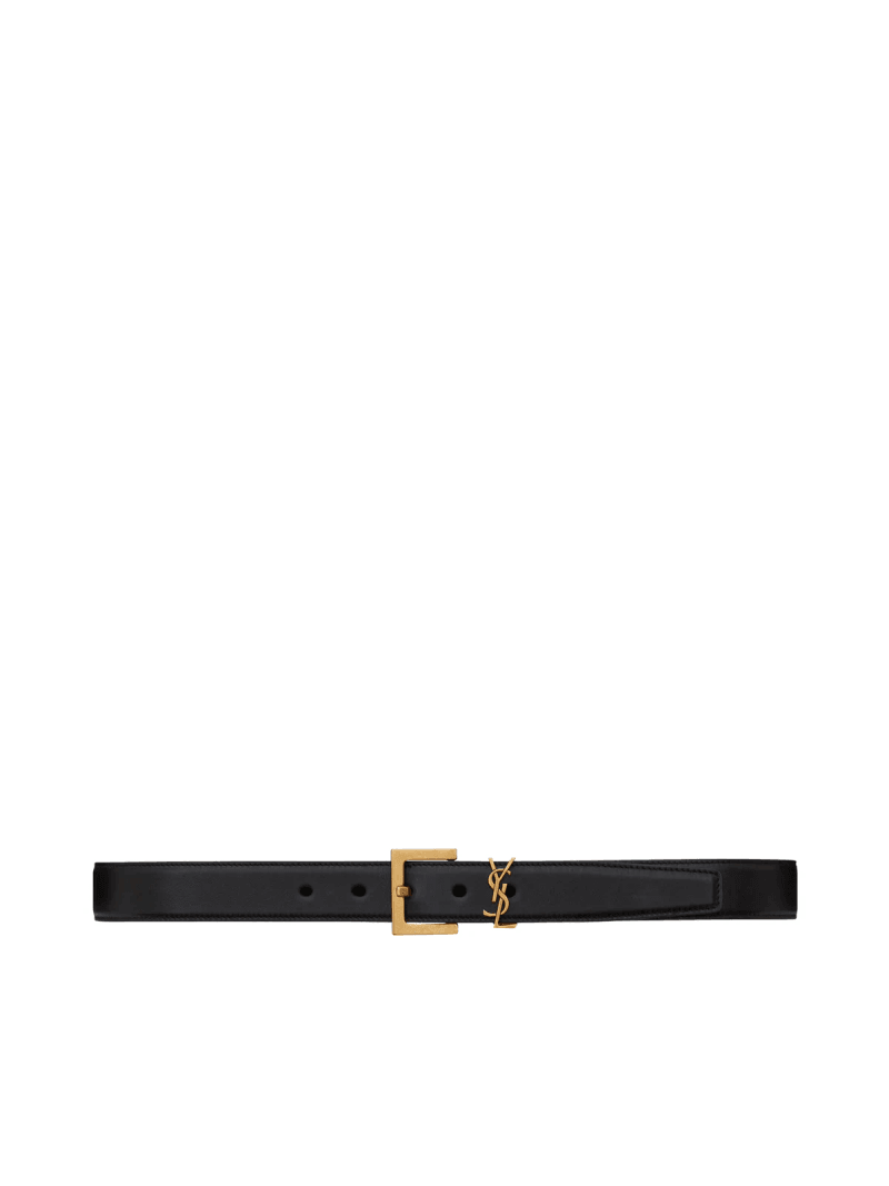 MONOGRAM BELT WITH SQUARE BUCKLE IN SMOOTH LEATHER - Saint Laurent - Woman