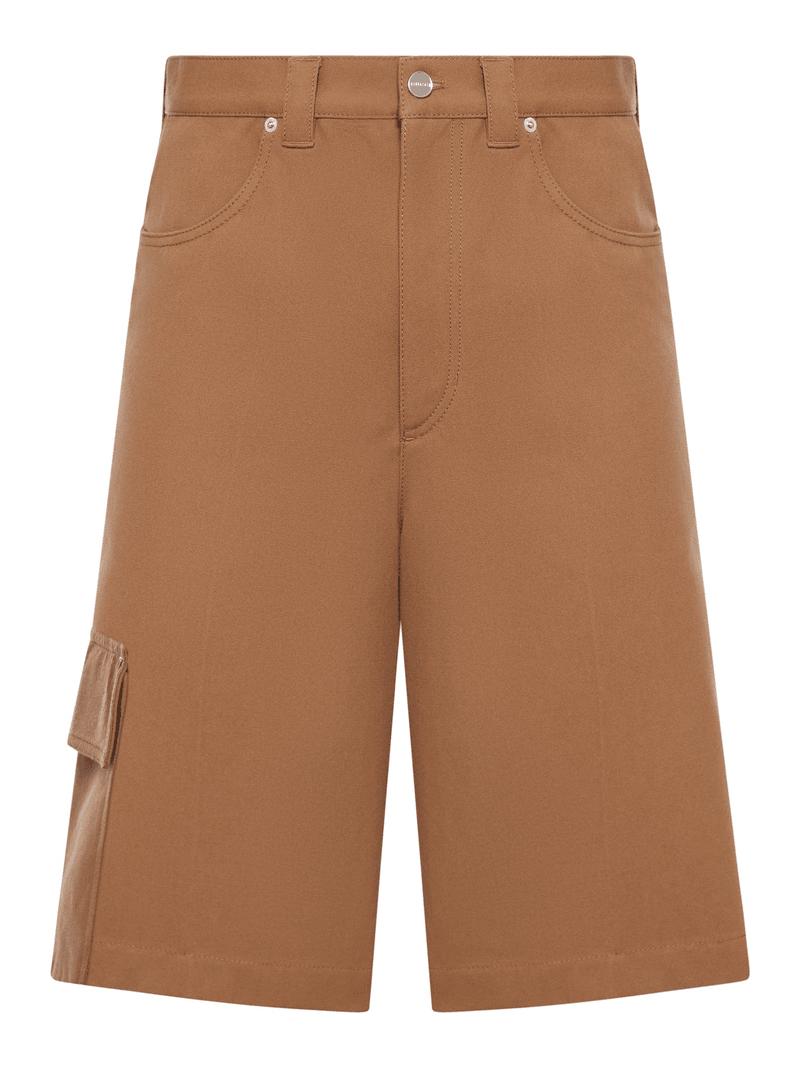 HEAVY COTTON CANVAS CARGO BERMUDA SHORTS - Gucci - Man