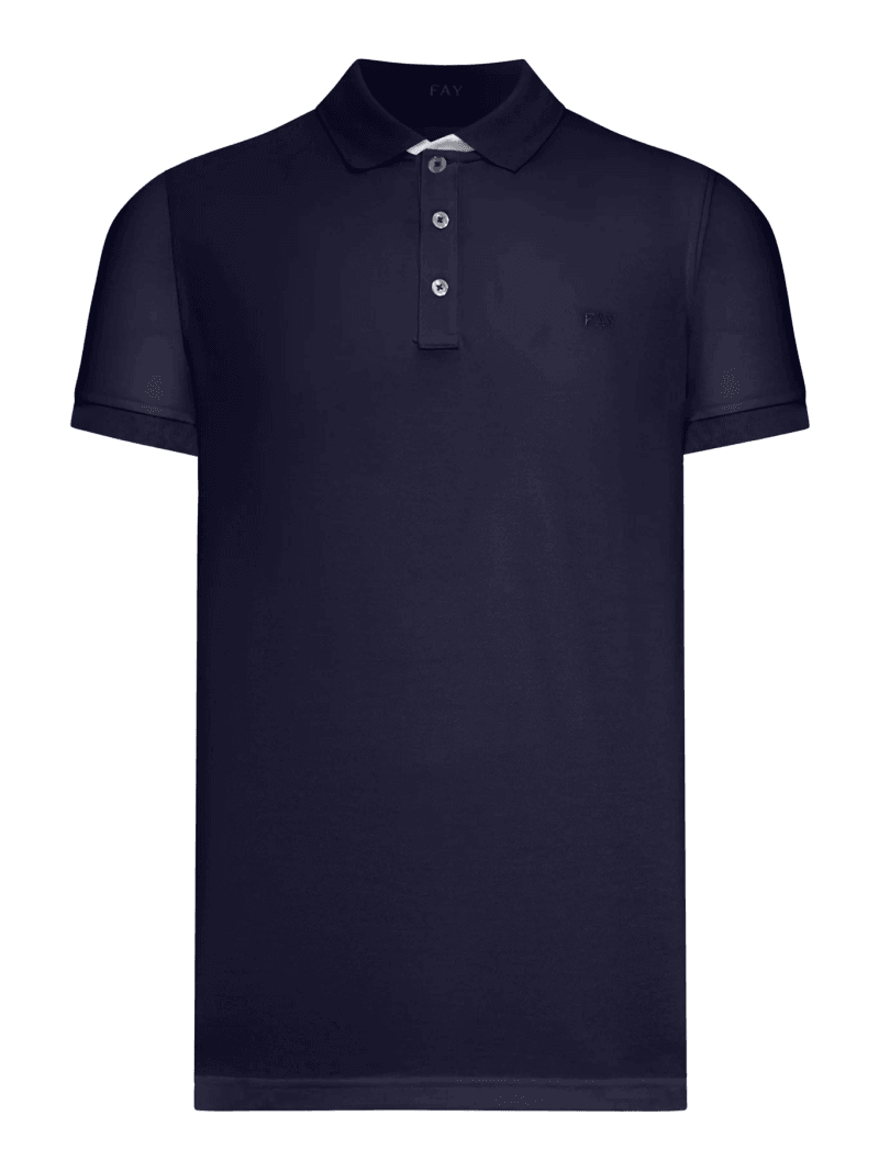 COTTON PIQUET POLO SHIRT WITH LOGO - Fay Archive - Man