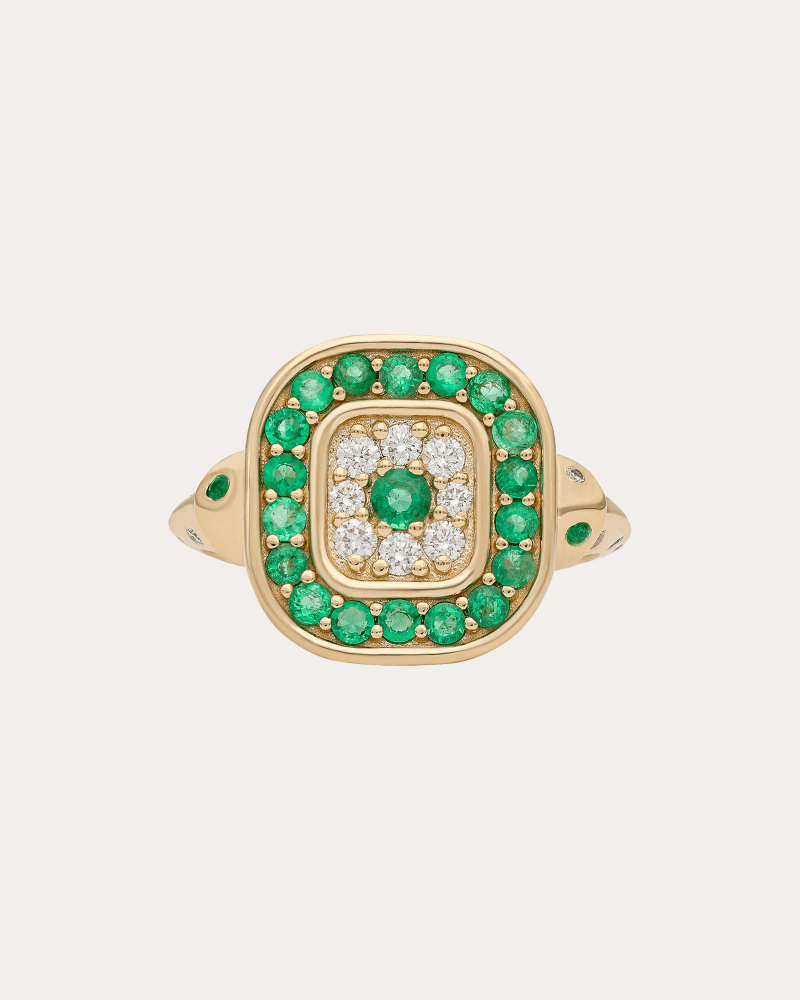 Preeti Sandhu Women's Emerald & Diamond 14k Gold Pillow Talk Ring in Diamonds, Green, Gold