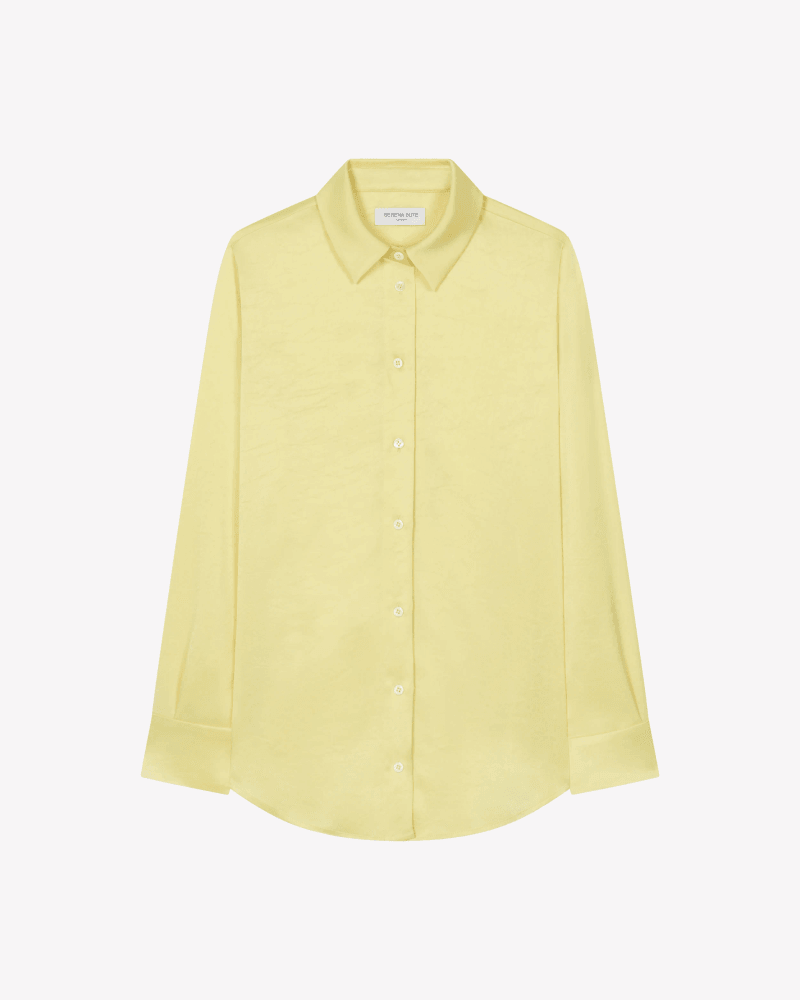 Satin Classic Shirt - Pastel Yellow