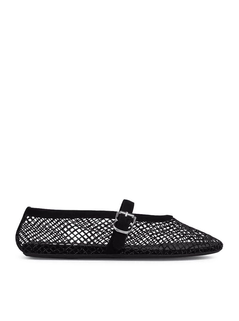 FLAT MESH BALLERINAS WITH RHINESTONE - Alaia - Woman