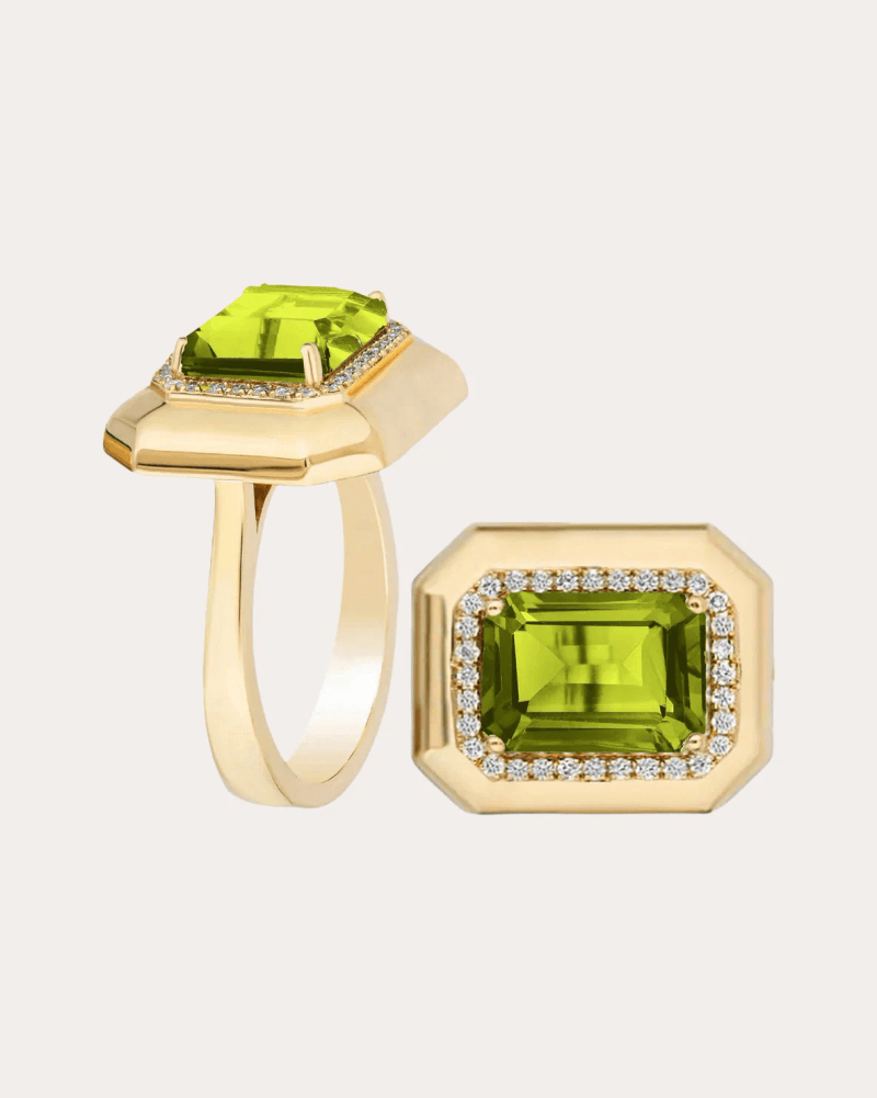 Goshwara Women's Peridot & Diamond 18k Gold Limited Edition Ring in Green And Yellow Gold