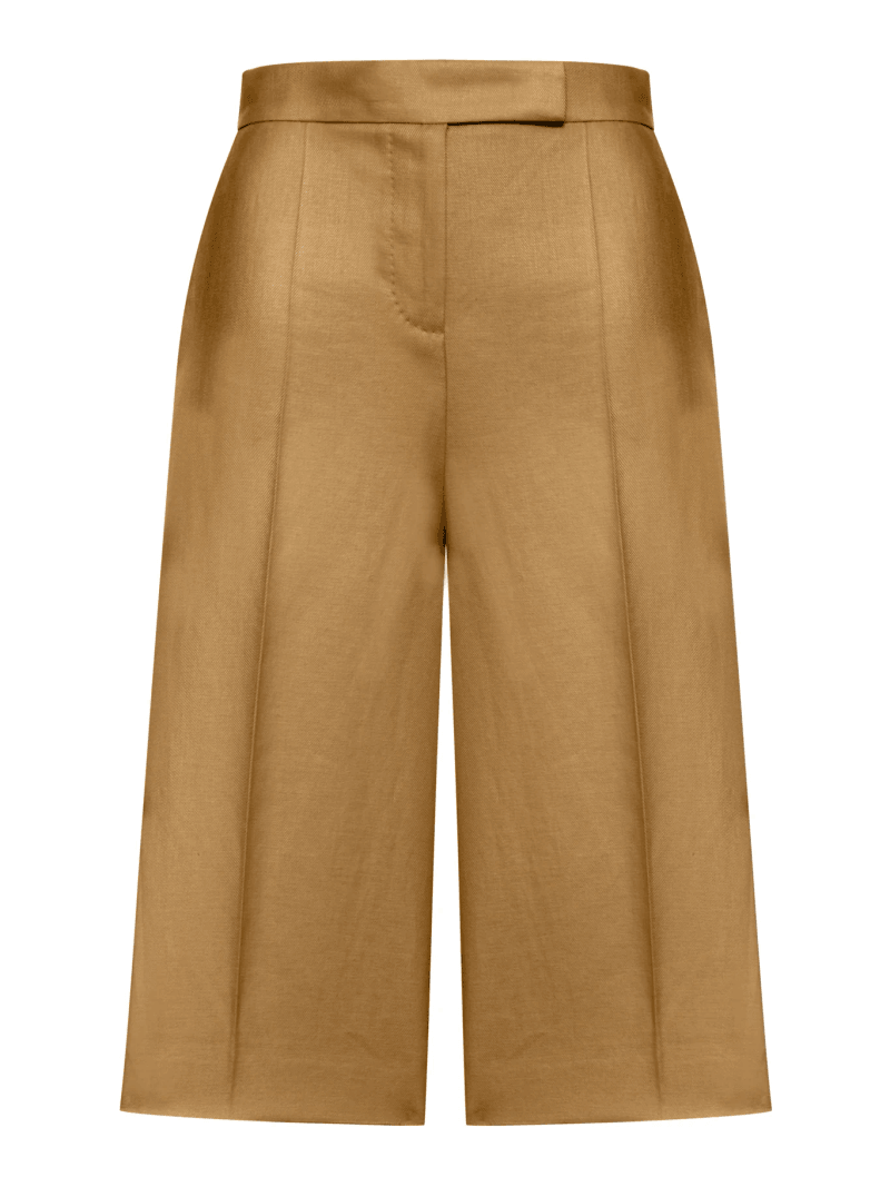 KAKI LINEN BERMUDA SHORTS - Max Mara - Woman