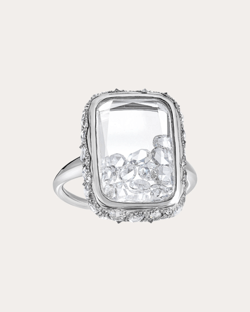 Moritz Glik Women's Diamond & 18k Gold Ten Fourteen Antique Shaker Ring in White Gold
