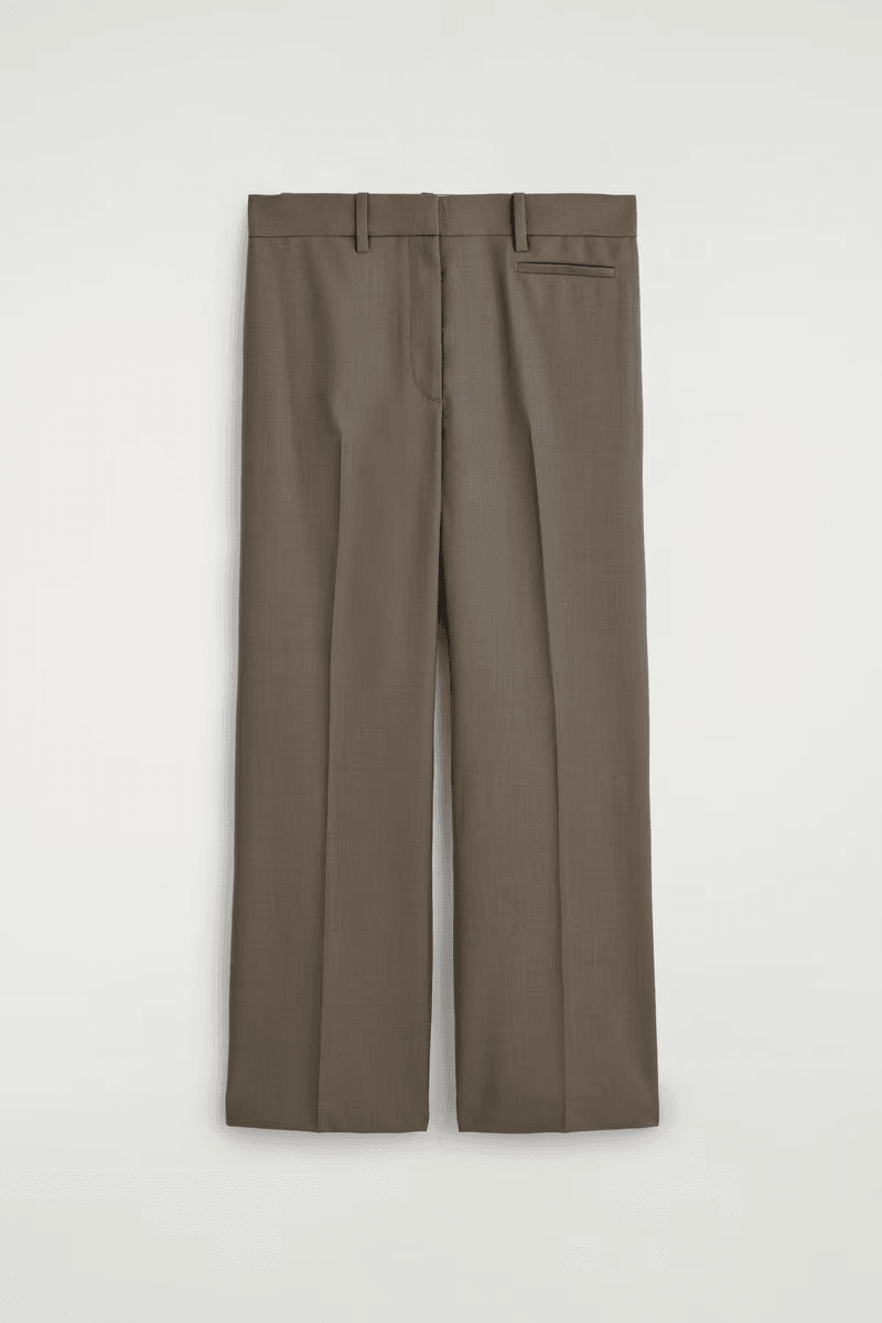 Tailored Wool-Twill Bootcut Pants