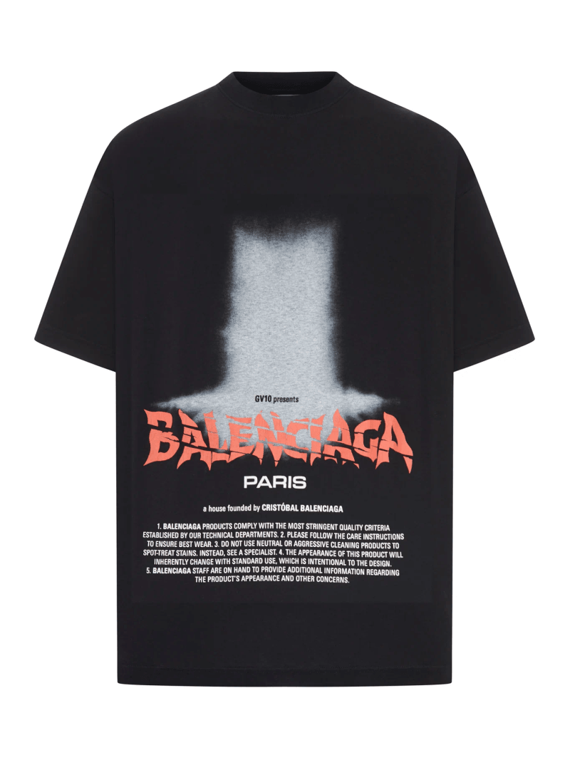 THE DOOR OVERSIZE T-SHIRT IN BLACK DRY JERSEY - Balenciaga - Man