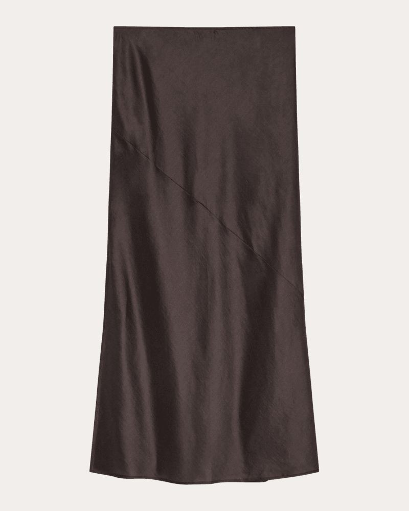 Helmut Lang Women's Sheer Airy Voile Layered Maxi Skirt in Brown Polyester/Tencel/Lyocell