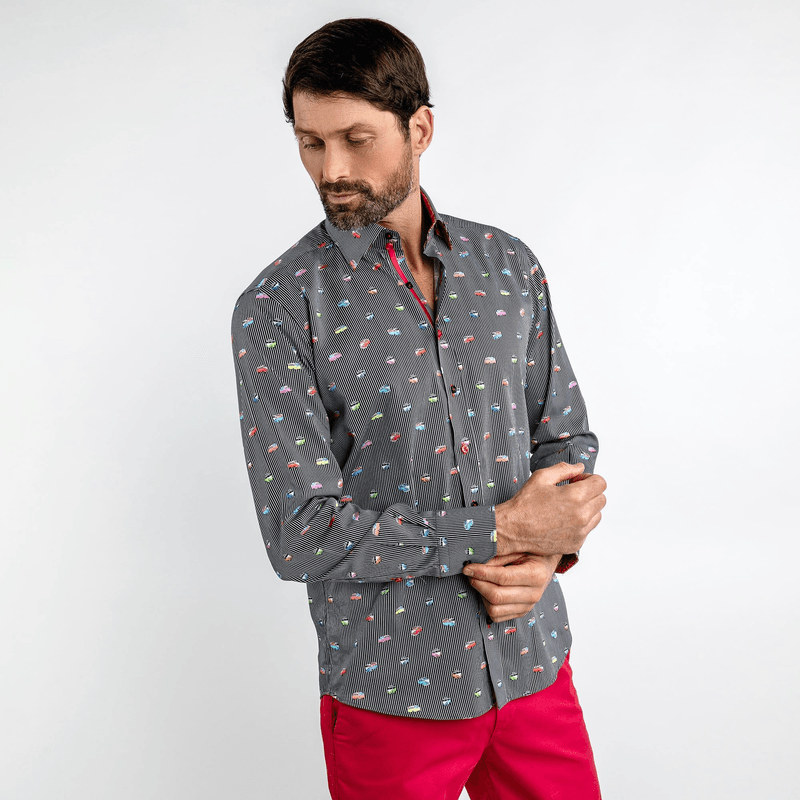 CAMPERVAN STRIPE PRINT SHIRT