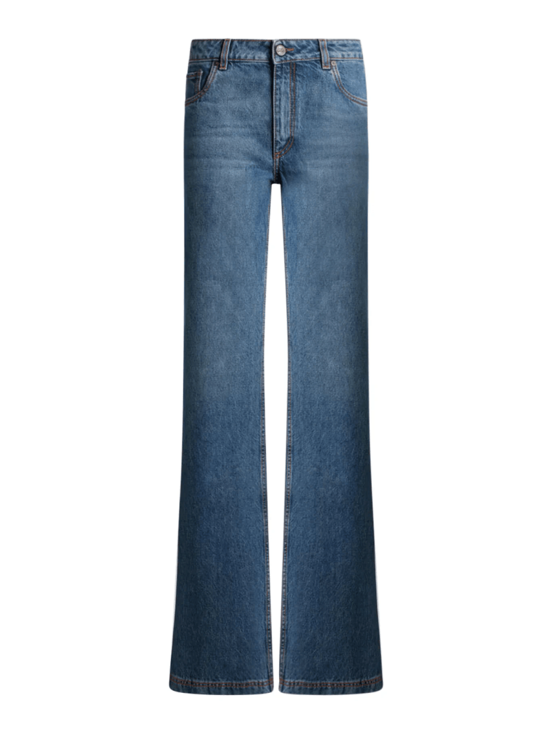 FLARED DENIM JEANS WITH PEGASUS EMBROIDERY - Etro - Woman