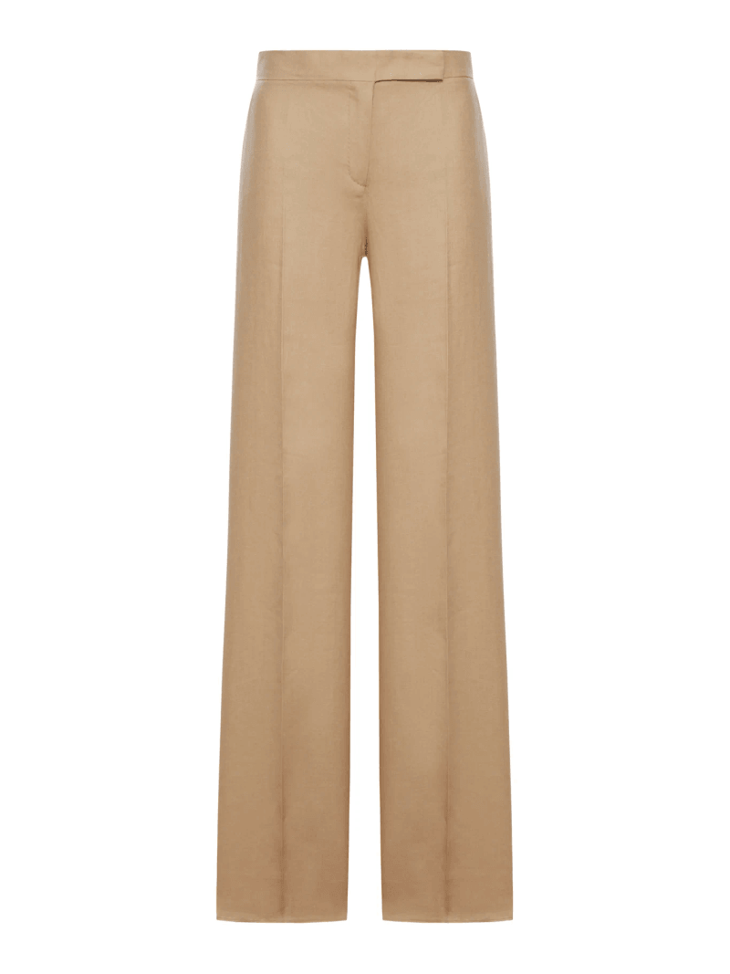 REGULAR FIT TROUSERS IN LINEN NATTÉ - Max Mara - Woman