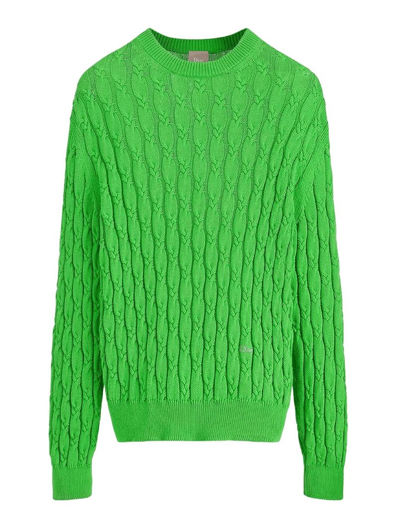 CABLE KNIT COTTON SWEATER - Christian Dior - Man