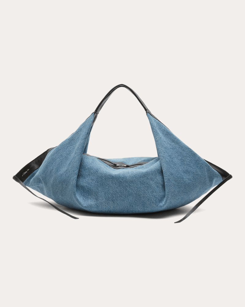 3.1 Phillip Lim Women's Large Luna Folded Denim Handbag in Blue Leather/Cotton/Denim