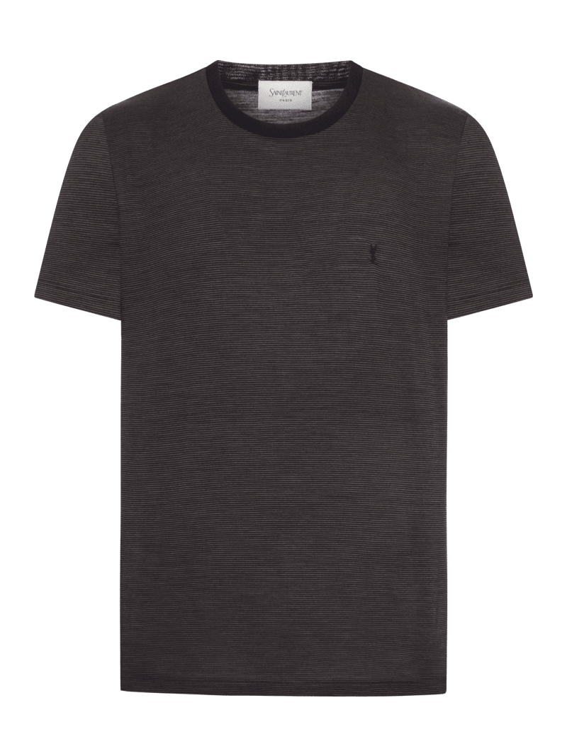 CASSANDRE T-SHIRT IN STRIPED WOOL - Saint Laurent - Man