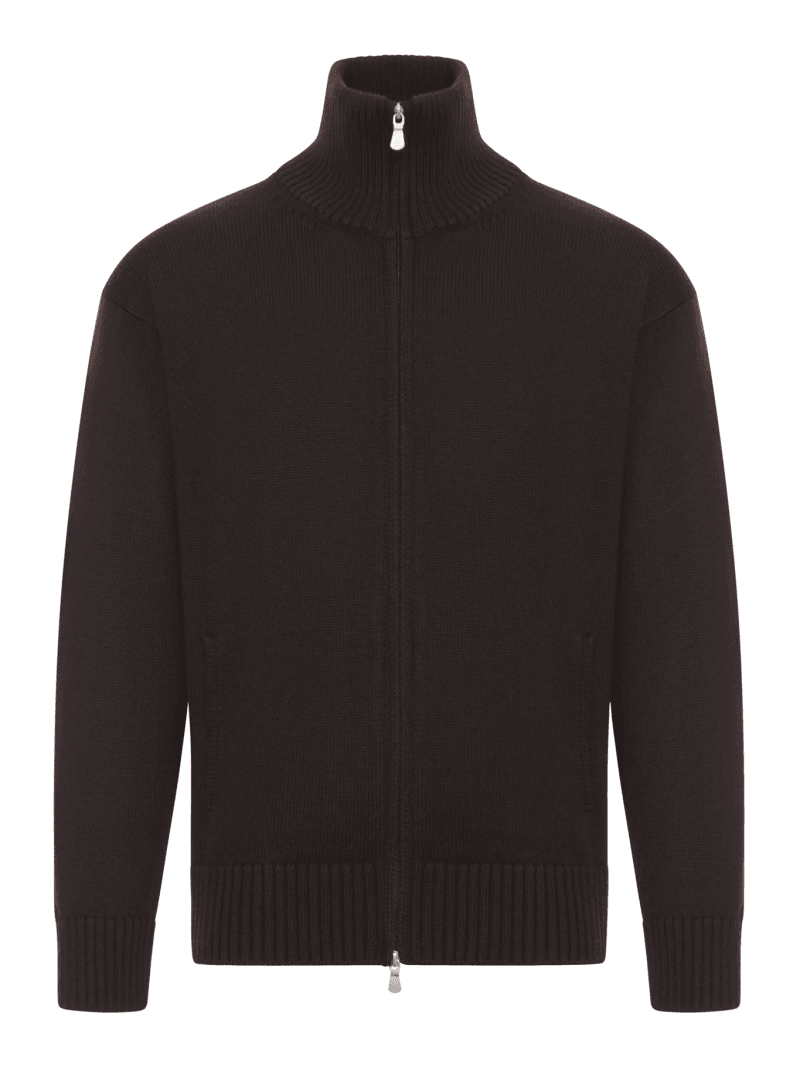 RELAXED FIT 3-YARD FULL ZIP SWEATER - Nome G - Man