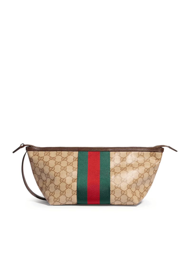 SMALL TOILETRY CASE GG WITH WEB RIBBON - Gucci - Man
