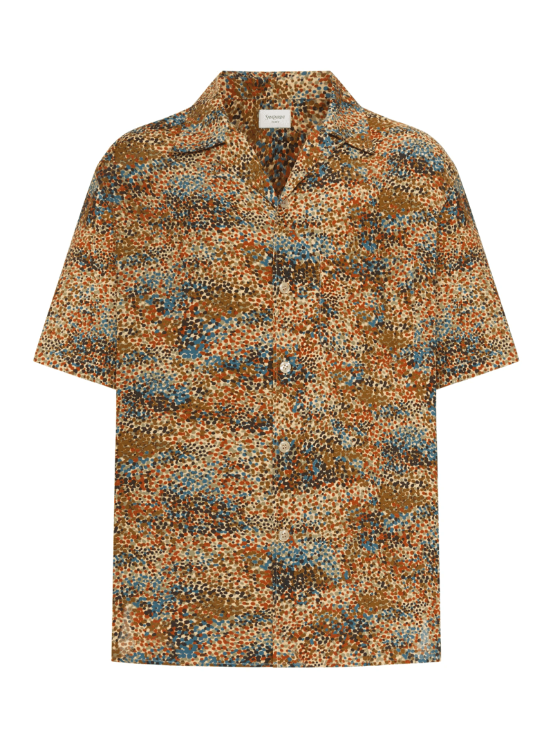 MICRO-PATTERNED SHIRT WITH A DOTTED EFFECT - Saint Laurent - Man