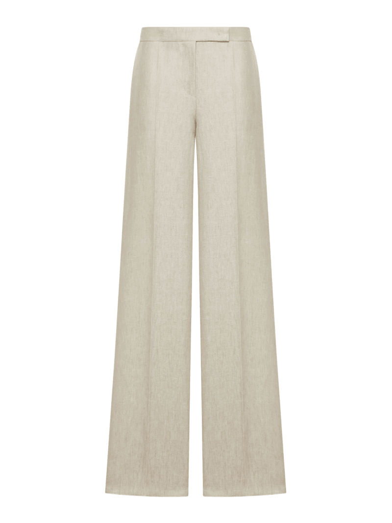 WIDE LINEN DRILL TROUSERS - Max Mara - Woman
