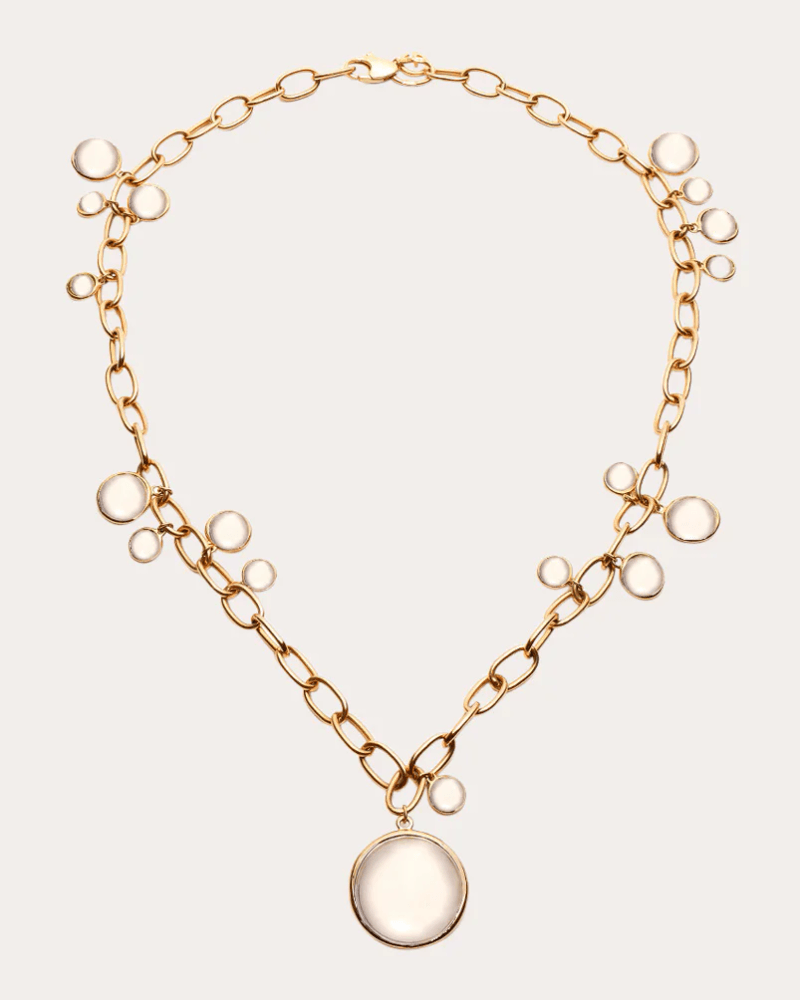 Goshwara Women's Moon Quartz & 18k Gold Mischief Pendant Necklace in White