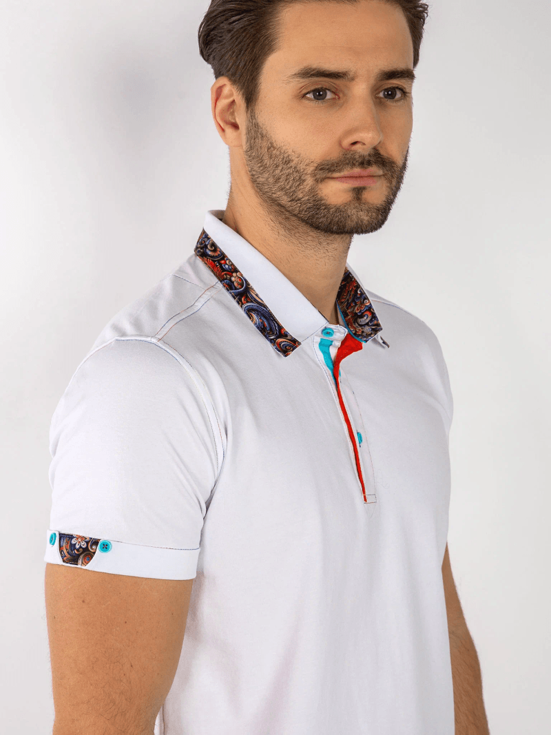 SIGNATURE POLO SHIRT WITH ORNAMENTAL INSERT