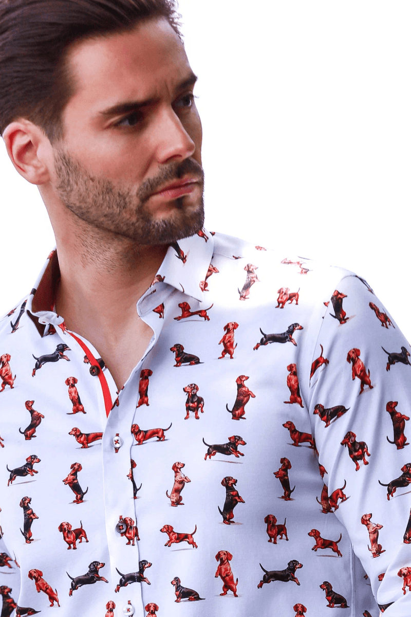 THE DACHSHUND TENCEL PRINT SHIRT