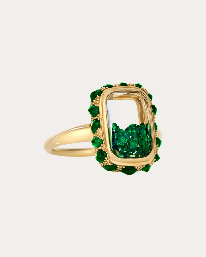 Moritz Glik Women's Emerald & 18k Gold Ten Fourteen Antique Shaker Ring