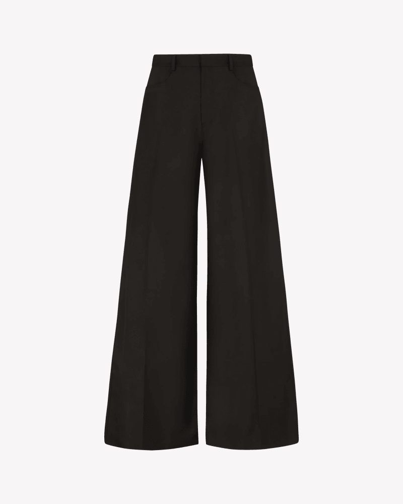 Wide Leg Jean - Chocolate Brown Wool