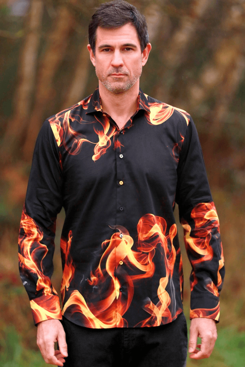 INFERNO BLAZE PLACEMENT PRINT SHIRT