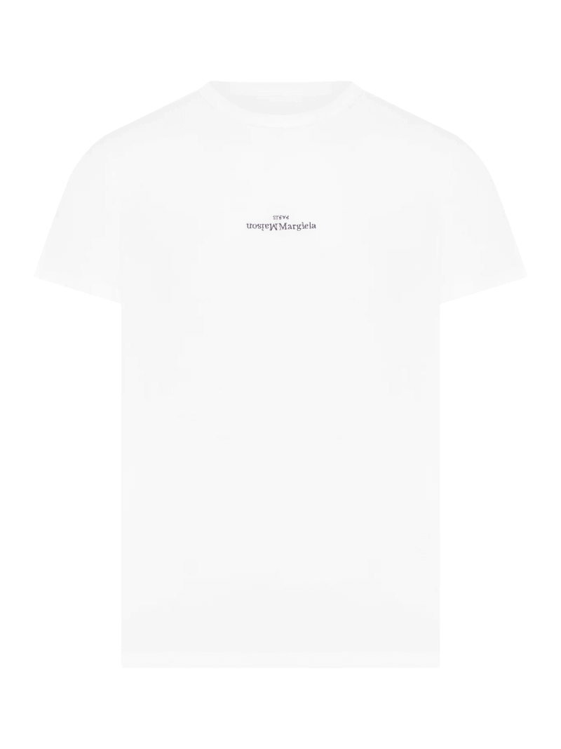 EMBROIDERED UPSIDE-DOWN LOGO T-SHIRT - Maison Margiela - Man