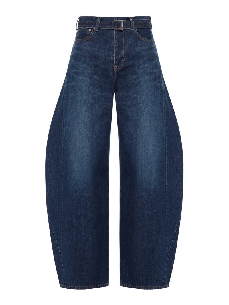 WIDE LEG JEANS IN COTTON DENIM - Sacai - Woman