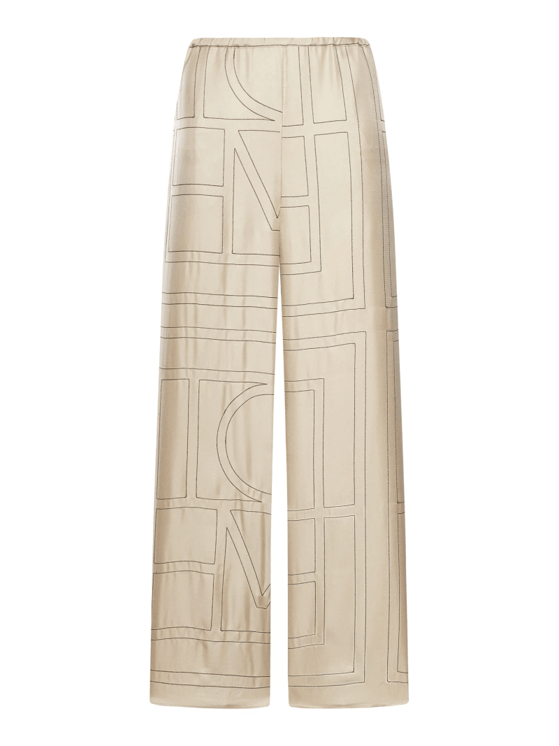 SILK TROUSERS WITH MONOGRAM - Toteme - Woman