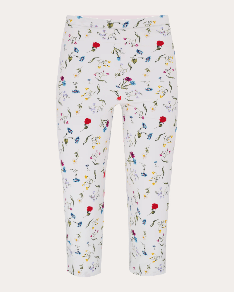 Azeeza Women's Shreya Floral Poplin Capri Pants Cotton