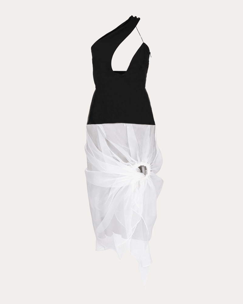 byVarga Women's Leila Satin Organza Combo Gathered Flower Dress Silk/Viscose/Polyester