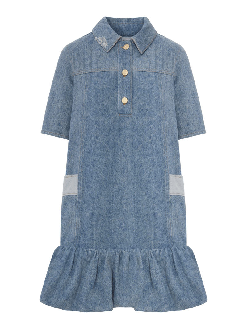 PATCHWORK DENIM DRESS - Ganni - Woman