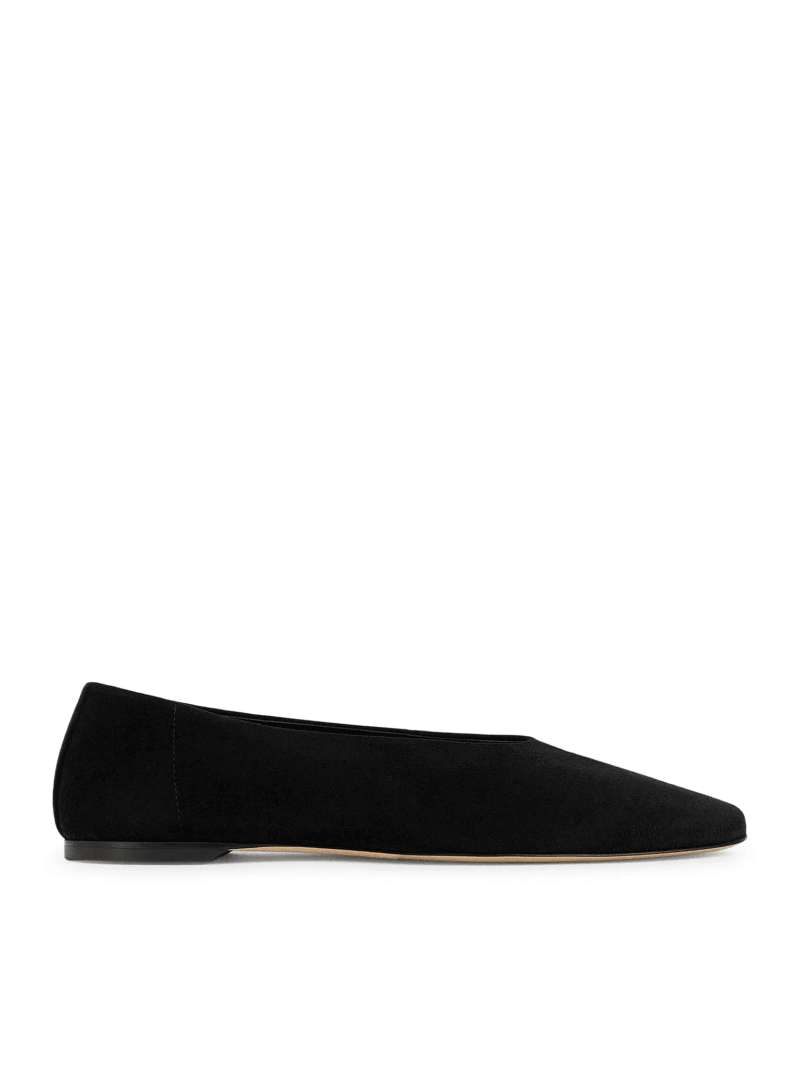 BLACK SUEDE BALLERINAS - Toteme - Woman